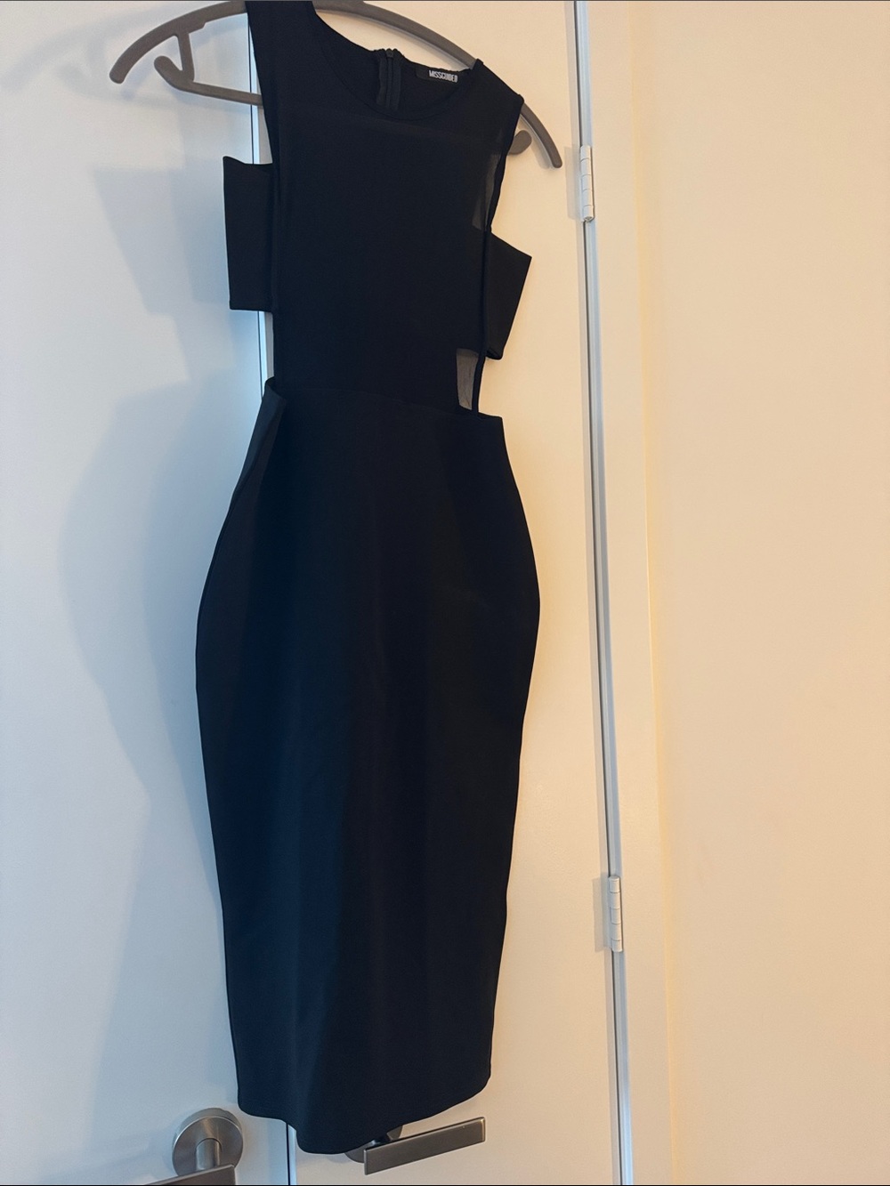 Missguided Black Midi Dress with Side Cutouts
